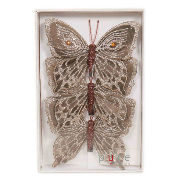 Feather Butterfly Pack of 3 - Copper | 12 x 8