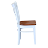 Hampton Dining chair- Curved back | Polished Teak & White