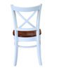 Hampton Dining chair- Curved back | Polished Teak & White