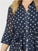 Sorrento Spot Print Button Dress - Navy/White | Gordon Smith