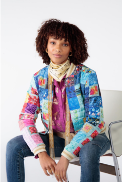 Oklahoma Quilted Jacket - Multi | Rubyyaya