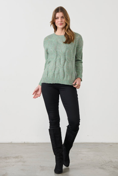Super Soft Cable Jumper - Eucalyptus | Holmes & Fallon