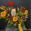 Medium Natives Arrangmenet in Ceramic Pot with Gerberas