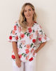 Linen Flutter Sleeve Top - Roses | Seesaw