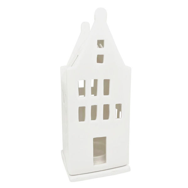Ceramic Tea Light House | White - Large
