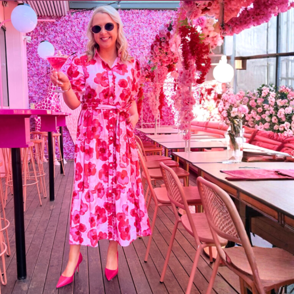 Midi Dress - Pink Poppy Floral | Threadz