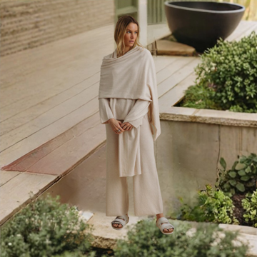 Merino Wool Cotton Knit Pants | Womens Comfortable Lounge Pants | Capsule Wardrobe Essential