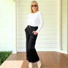 Hudson High Rise Wide Leg Jean - Black | Gordon Smith