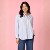 Tiffany Diamante Stripe Print Shirt - Blue/ White | Gordon Smith
