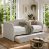 Charlotte Day Bed with Trundle  Beige Pleated Velvet